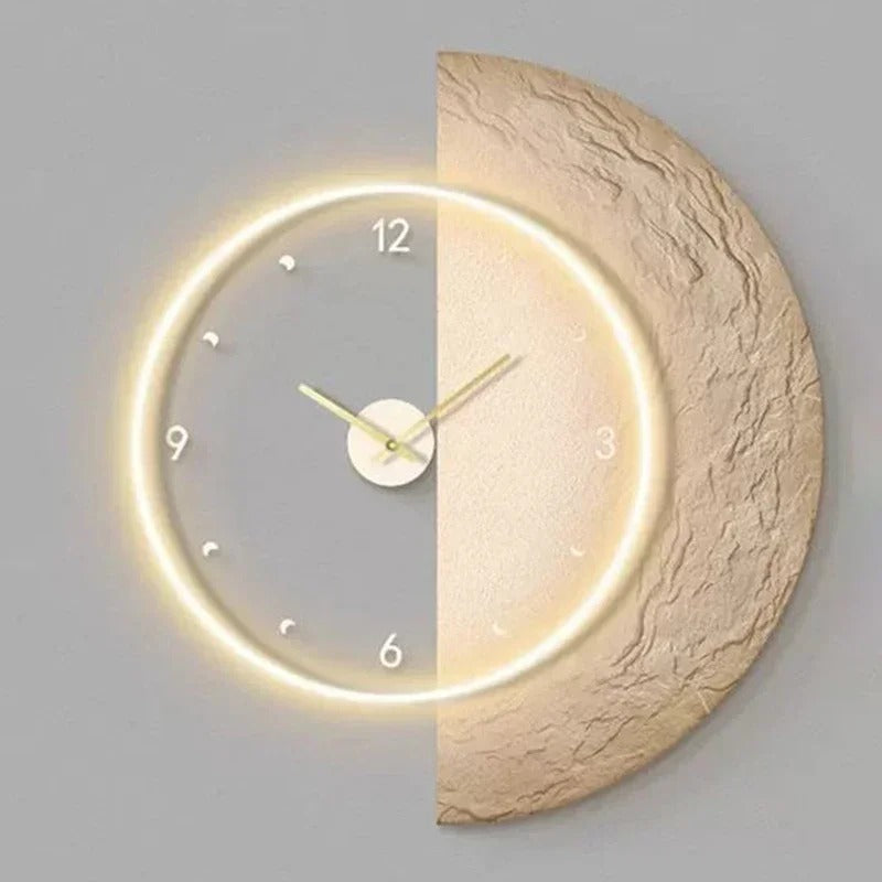 Horloge Murale Lune Lumineuse – Éclairage LED Doux et Design Céleste