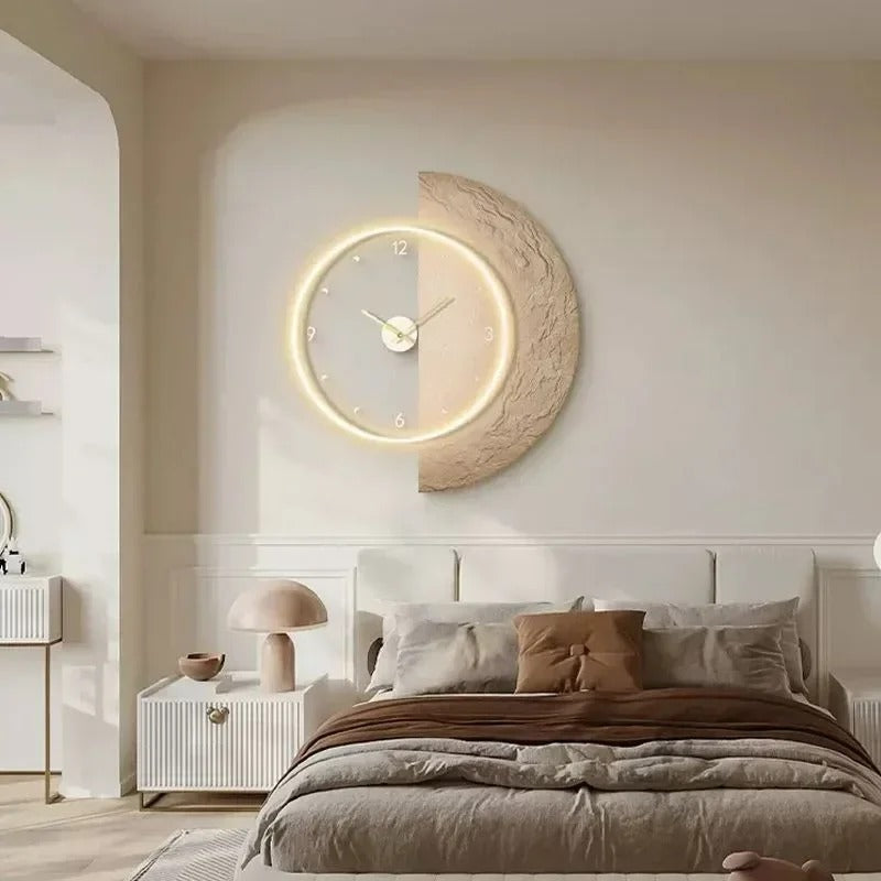 Horloge Murale Lune Lumineuse – Éclairage LED Doux et Design Céleste