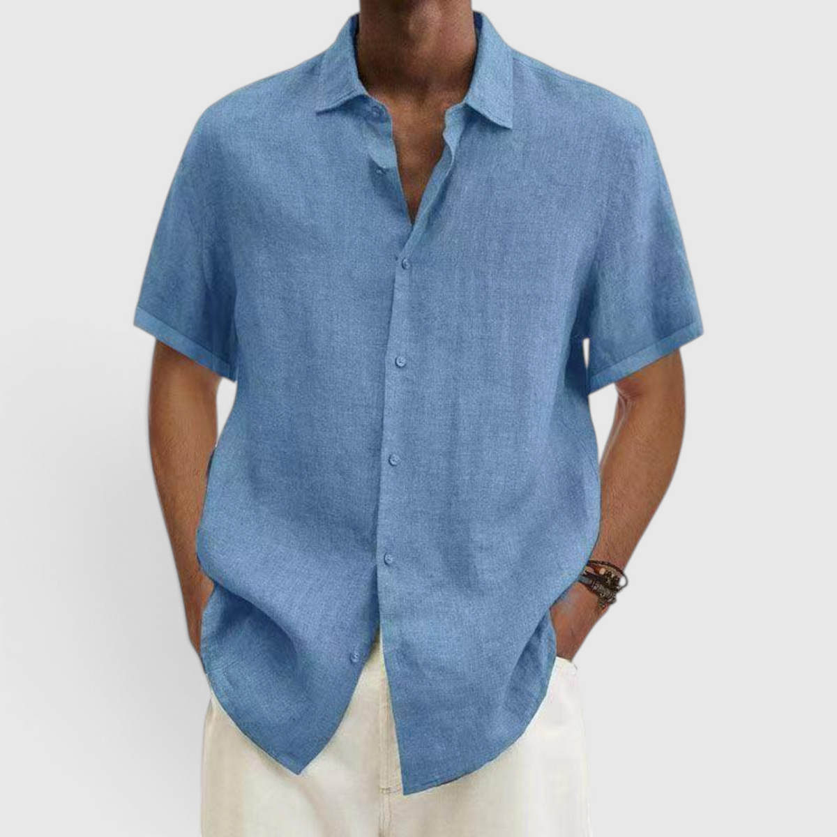 Chemise Décontractée Manches Courtes pour Homme - Boutonnée Quotidienne