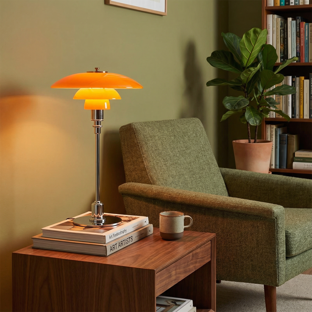Lampe de table moderne de designer danois - Abat-jour superposé, LED