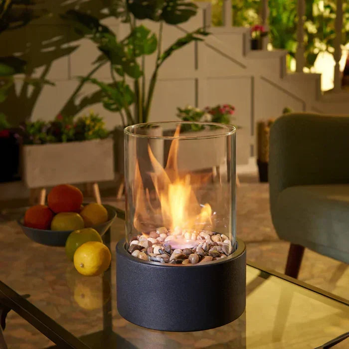 Lampe de table Terrasse Sans fil Noir Aluminium Effet flamme