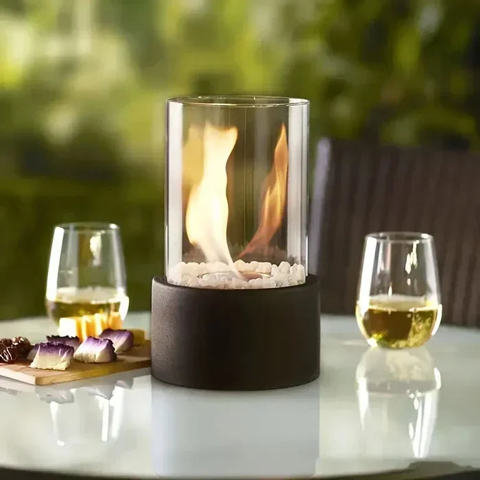 Lampe de table Terrasse Sans fil Noir Aluminium Effet flamme