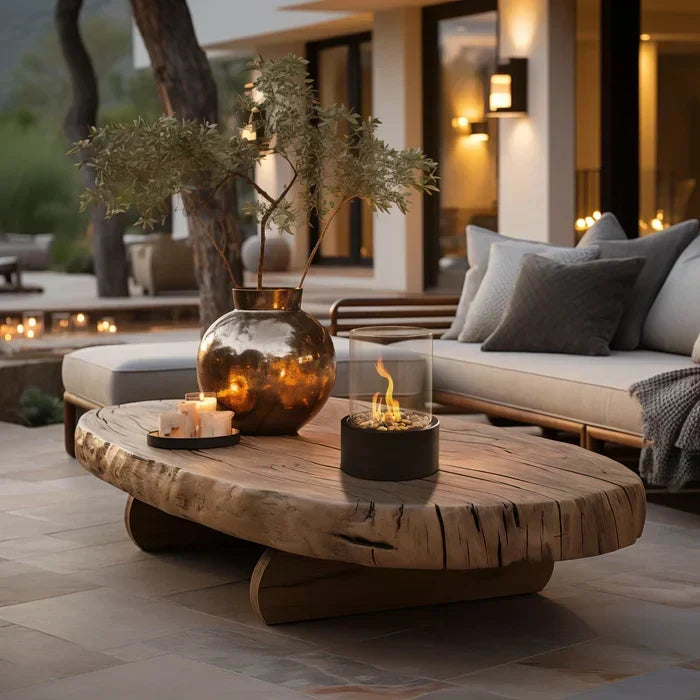 Lampe de table Terrasse Sans fil Noir Aluminium Effet flamme