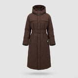 Long Manteau Matelasse avec Ceinture