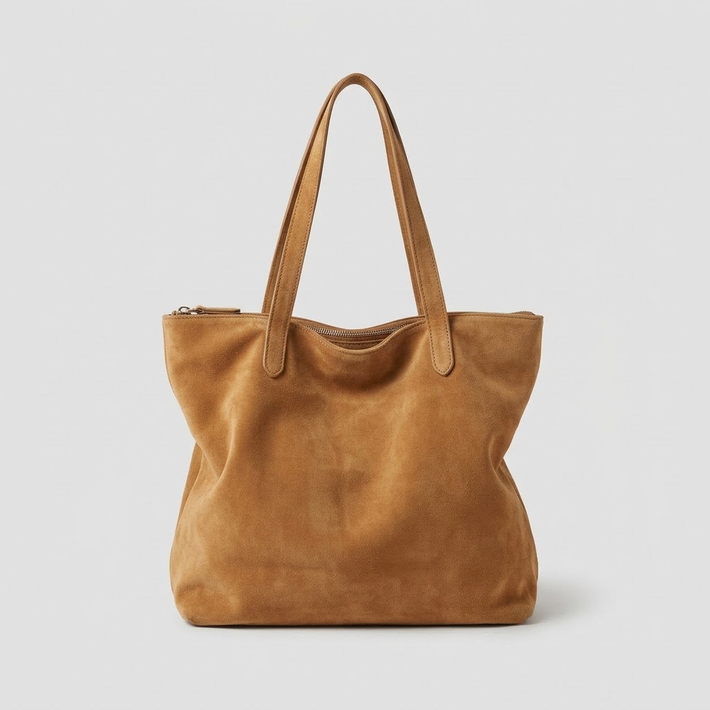 Sac Cabas en Suede avec Fermeture Eclair