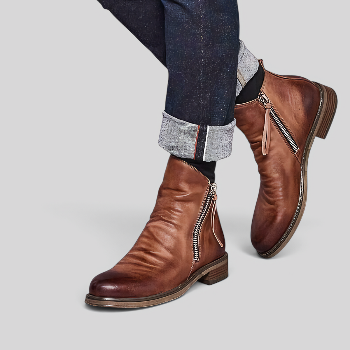 Bottes hommes microfibre élégantes - Bout pointu à lacets
