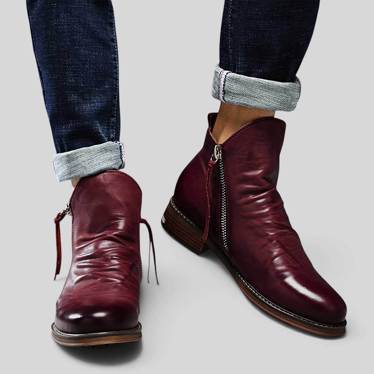 Bottes hommes microfibre élégantes - Bout pointu à lacets