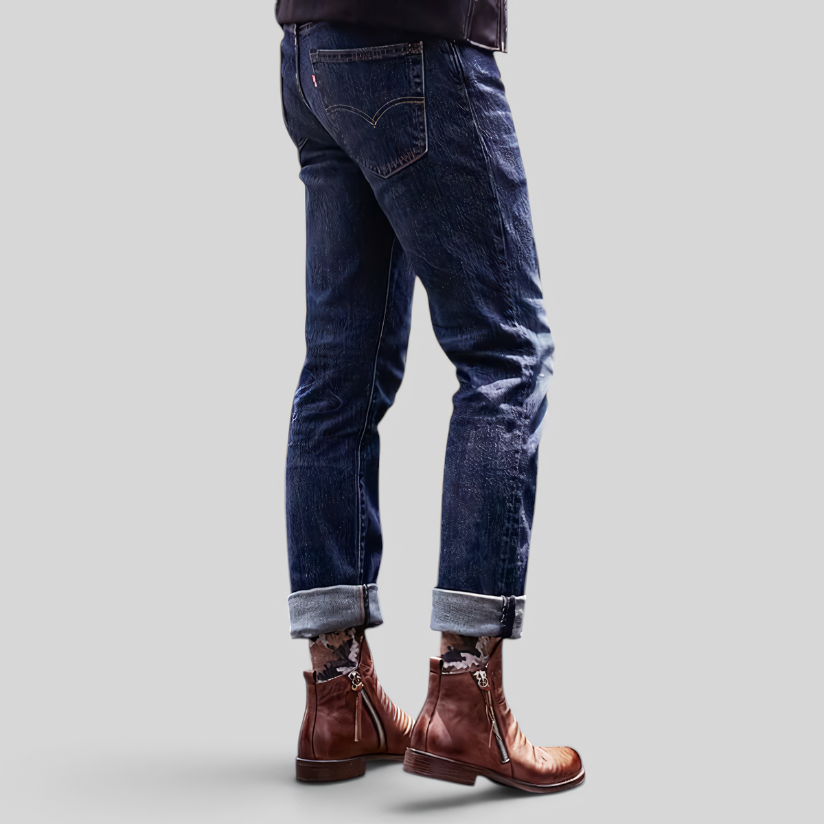 Bottes hommes microfibre élégantes - Bout pointu à lacets