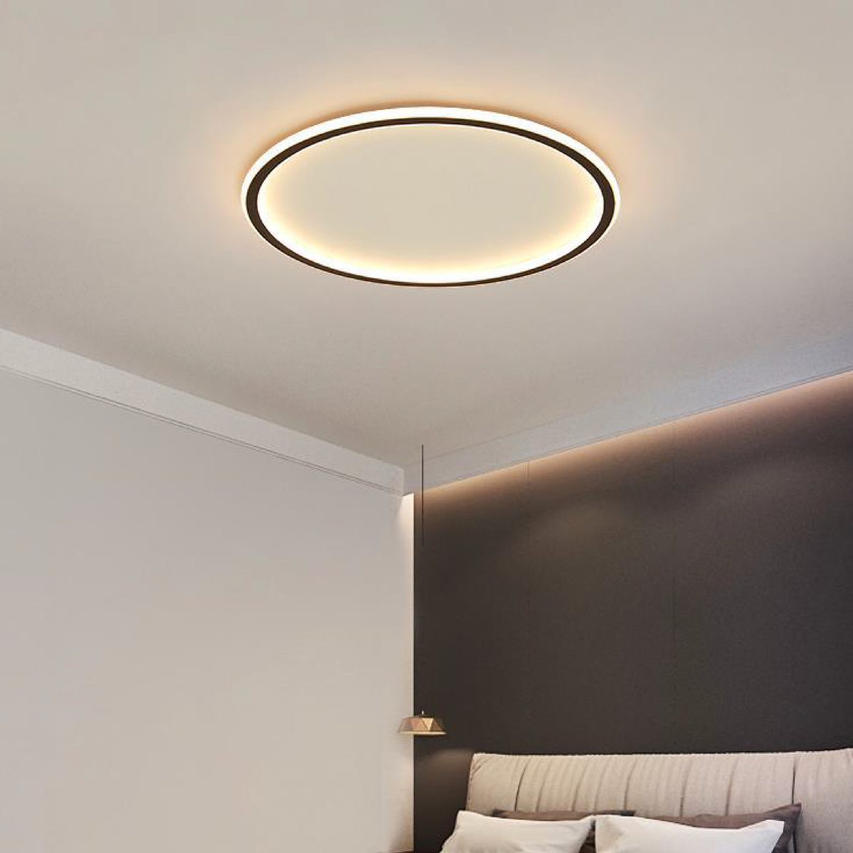 Plafonnier Rond LED Scandinave, Dimmable, Aluminium