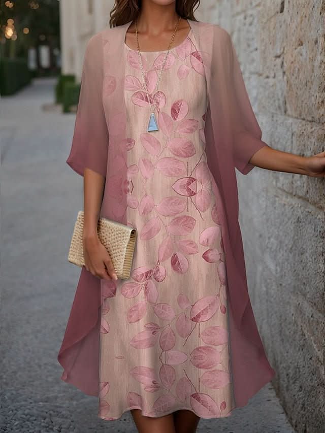 Liezel | Robe mi-longue élégante et fleurie
