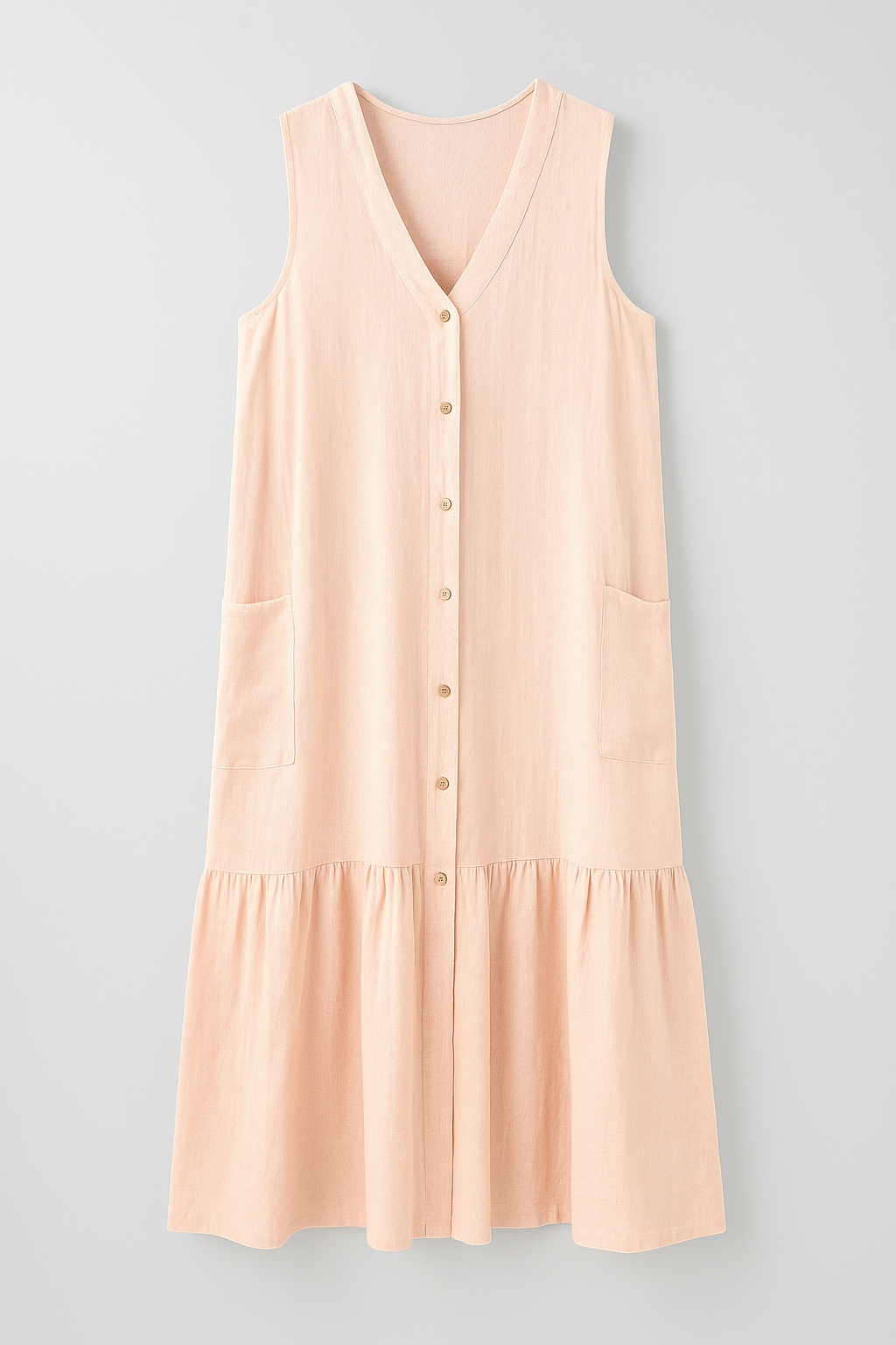 Ärmelloses Strandkleid aus fließendem Stoff für Damen