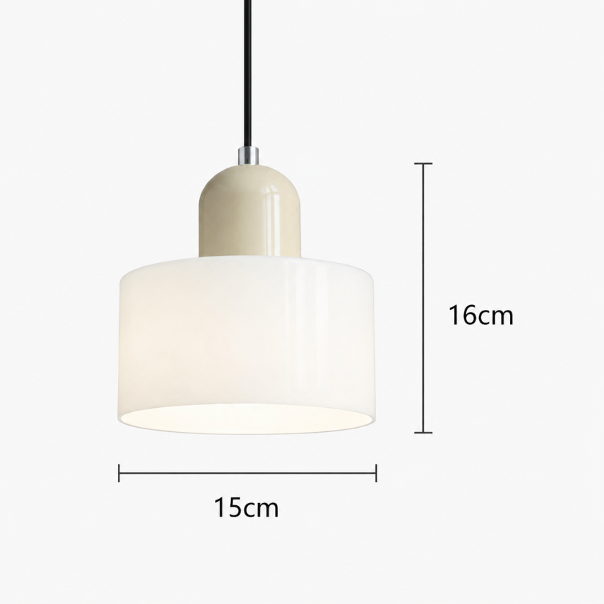 Suspension Bauhaus en Verre Coloré – Pièce Rétro Audacieuse