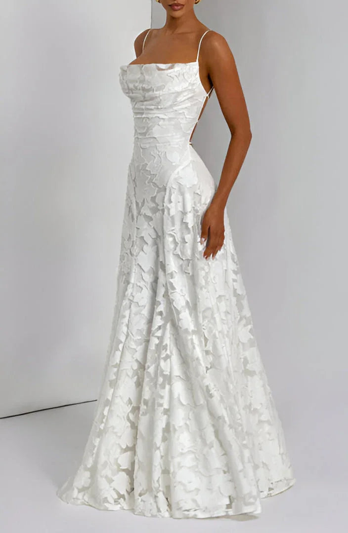 Maxikleid Damen Sommer Blumenmuster Fließend - Dünne Träger, Elegant für