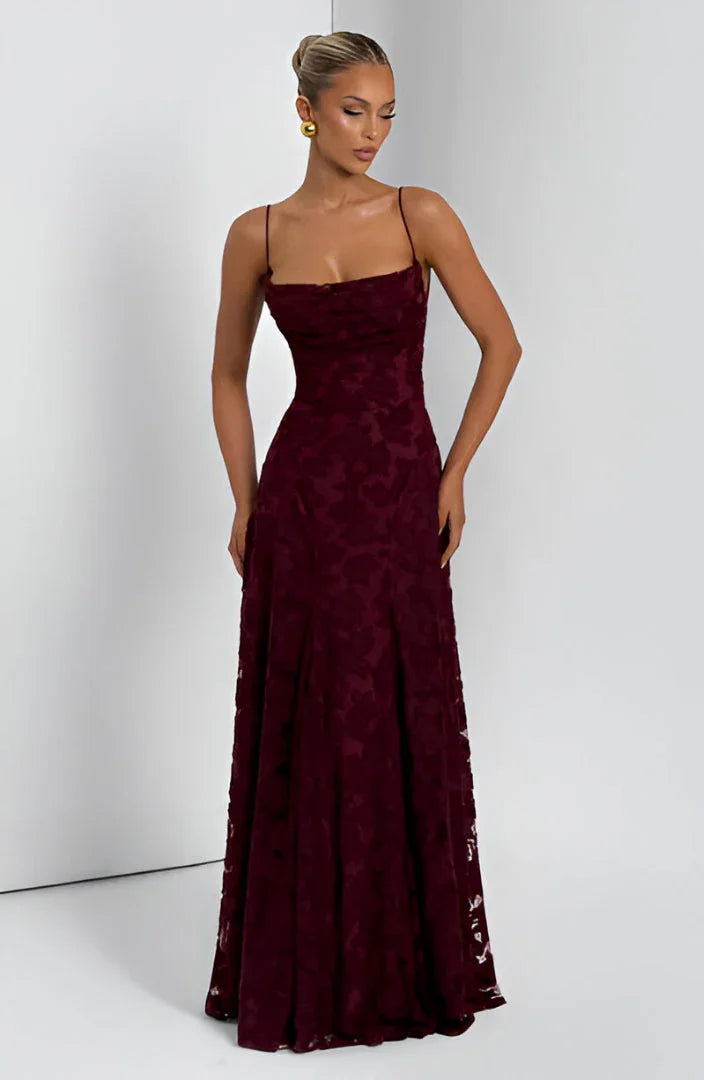 Maxikleid Damen Sommer Blumenmuster Fließend - Dünne Träger, Elegant für