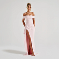 Robe Longue Femme Épaules Dénudées & Fente Élégante - Idéale