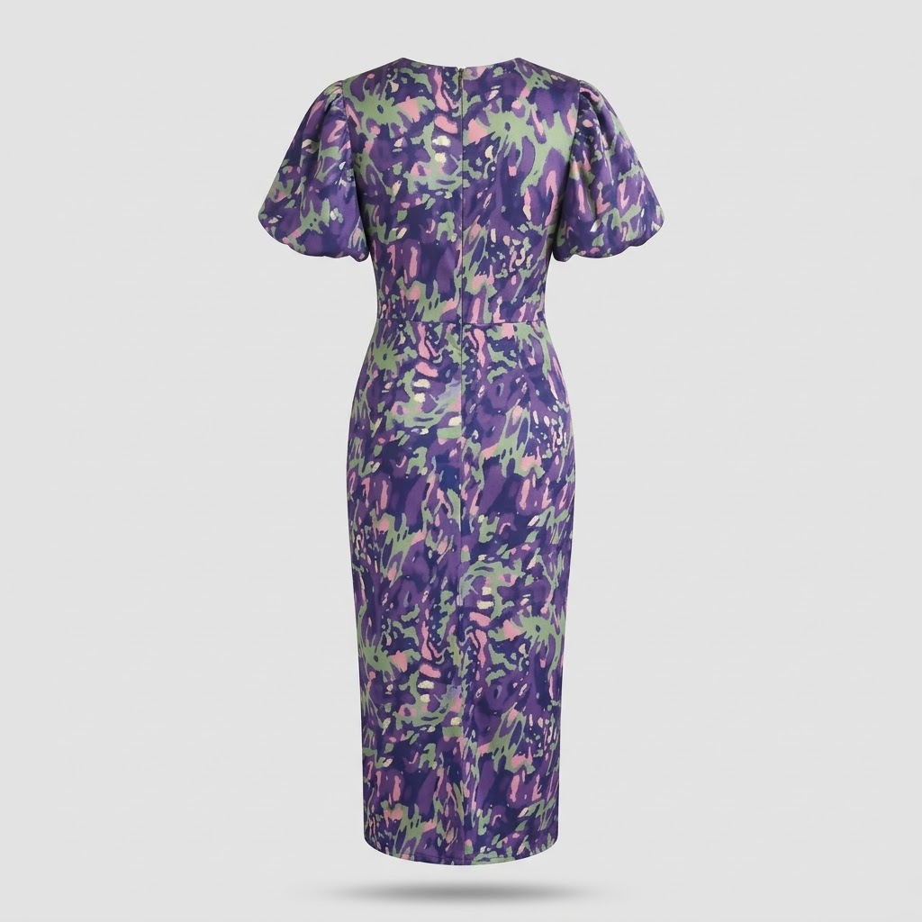 Flydende blomster midi kjole Emery til kvinder - elegant, let til