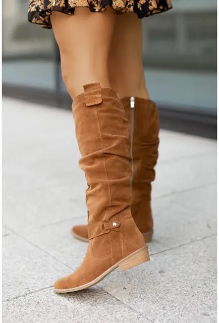 Bottes Hautes Elegantes en Daim Femme, Jill
