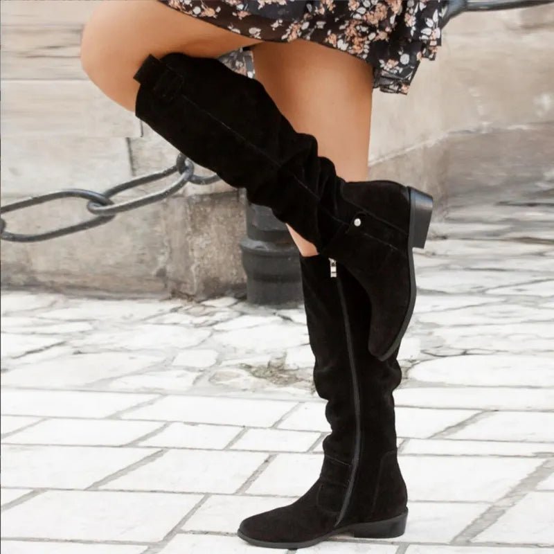 Bottes Hautes Elegantes en Daim Femme, Jill