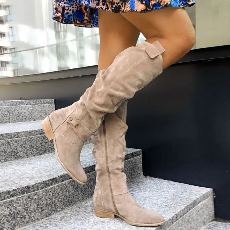 Bottes Hautes Elegantes en Daim Femme, Jill