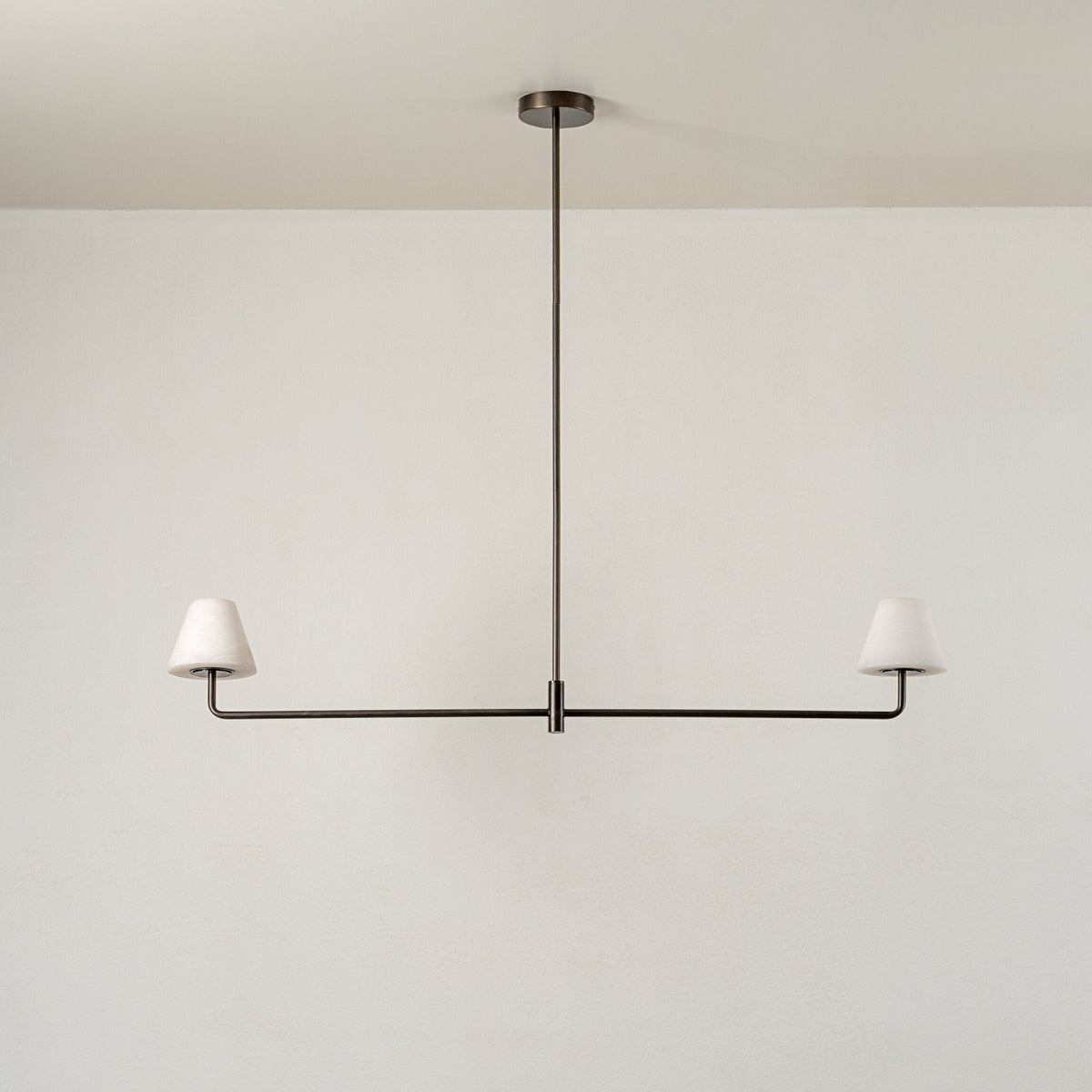 Lampe Suspension Alba en Albâtre et Bronze
