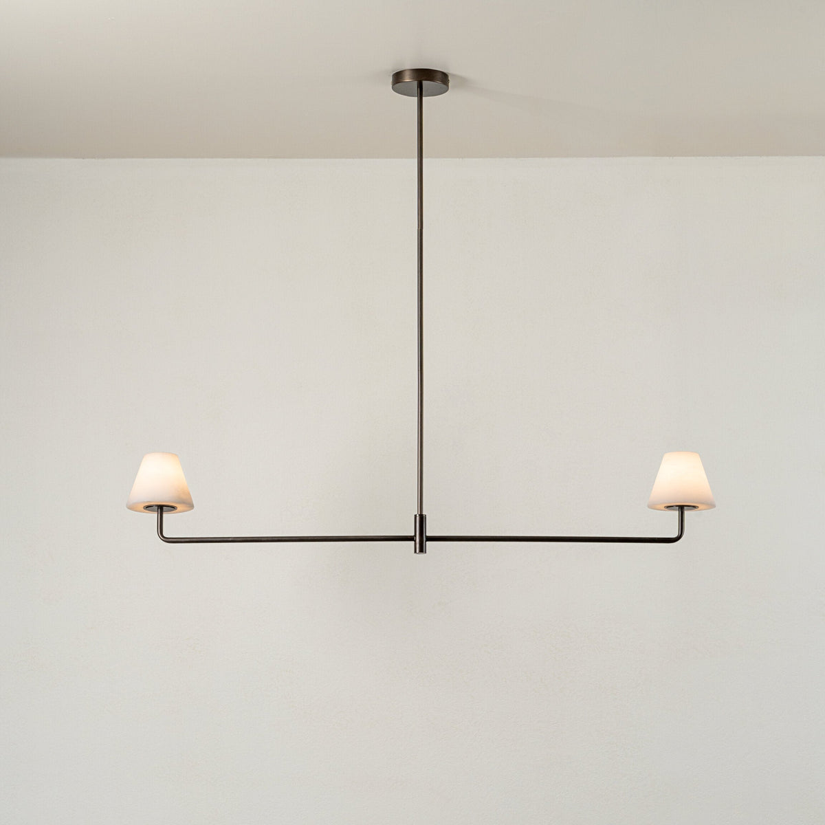 Lampe Suspension Alba en Albâtre et Bronze