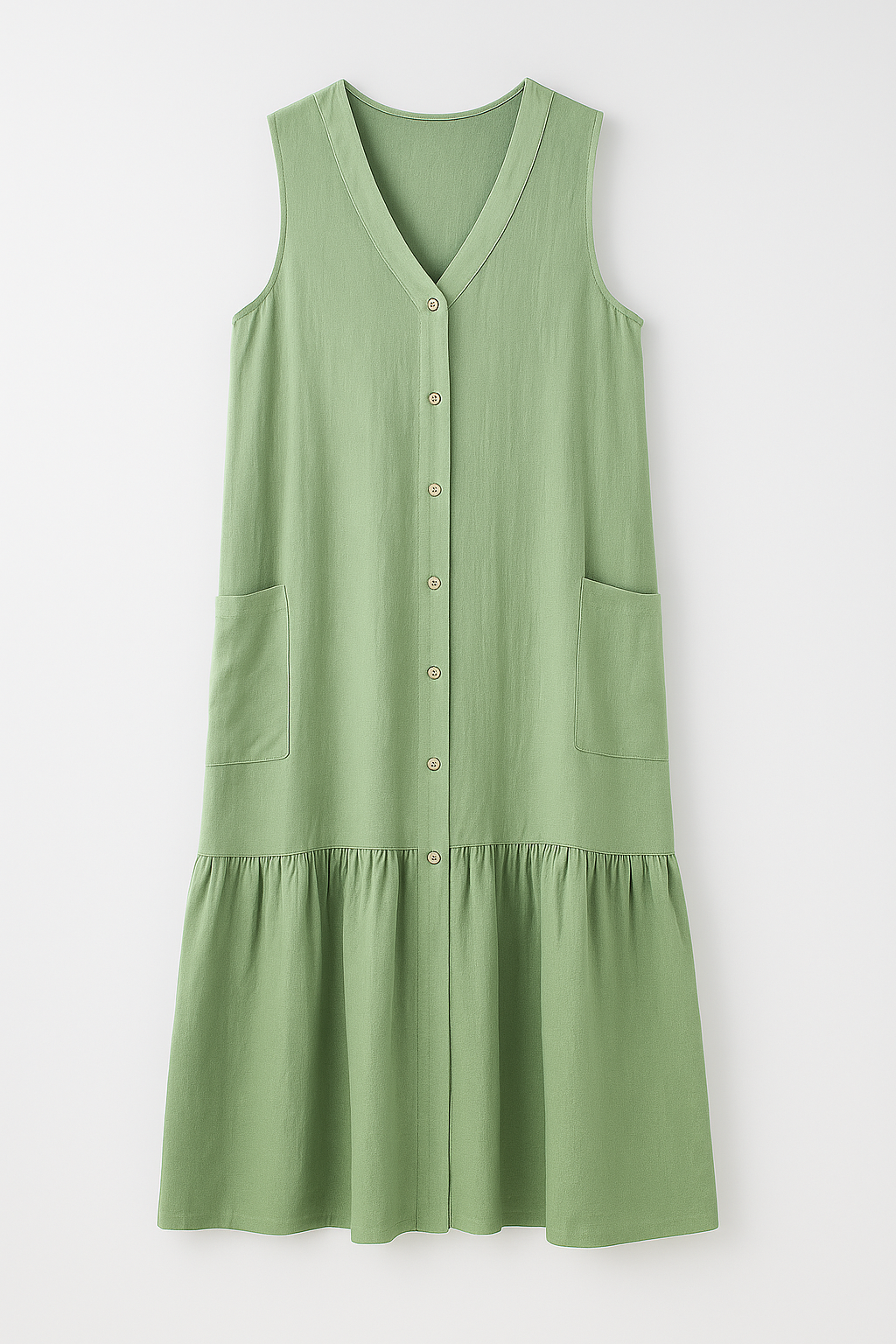 Ärmelloses Strandkleid aus fließendem Stoff für Damen