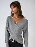 Pull cache-cœur en maille avec design asymétrique Femme