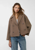 Veste Croisée Femme en Laine Élégante - Coupe Ajustée pour Hiver