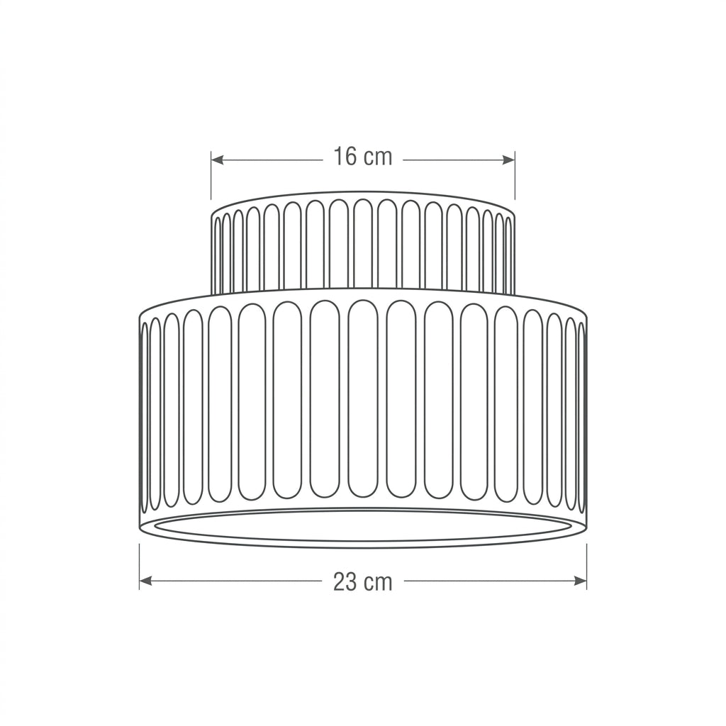 Plafonnier Cannelé - Design Tambour à Deux Niveaux