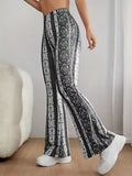 Fließende Damenhose mit Print aus Polyester