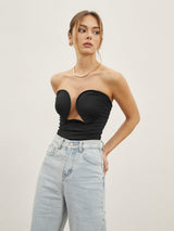 Top bustier push-up seducător și fără bretele pentru femei