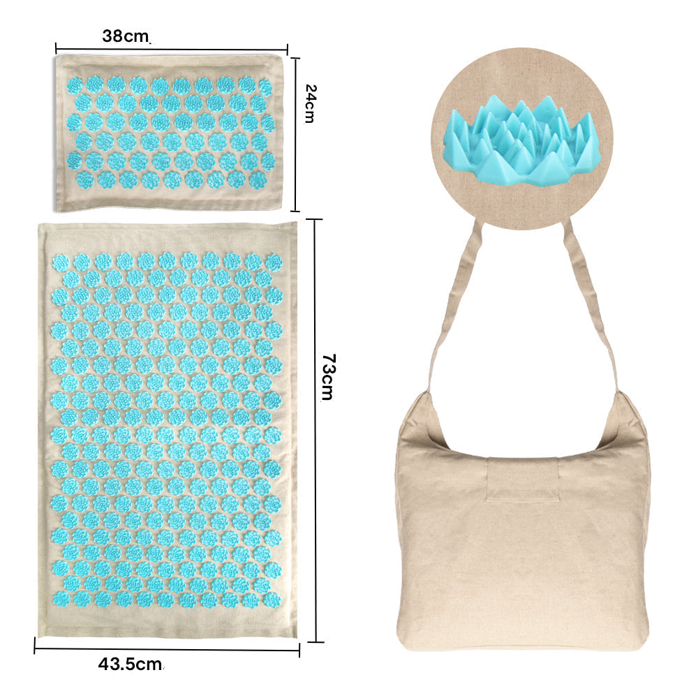 Tapis d'Acupression et Oreiller - 5500 Points de Pression