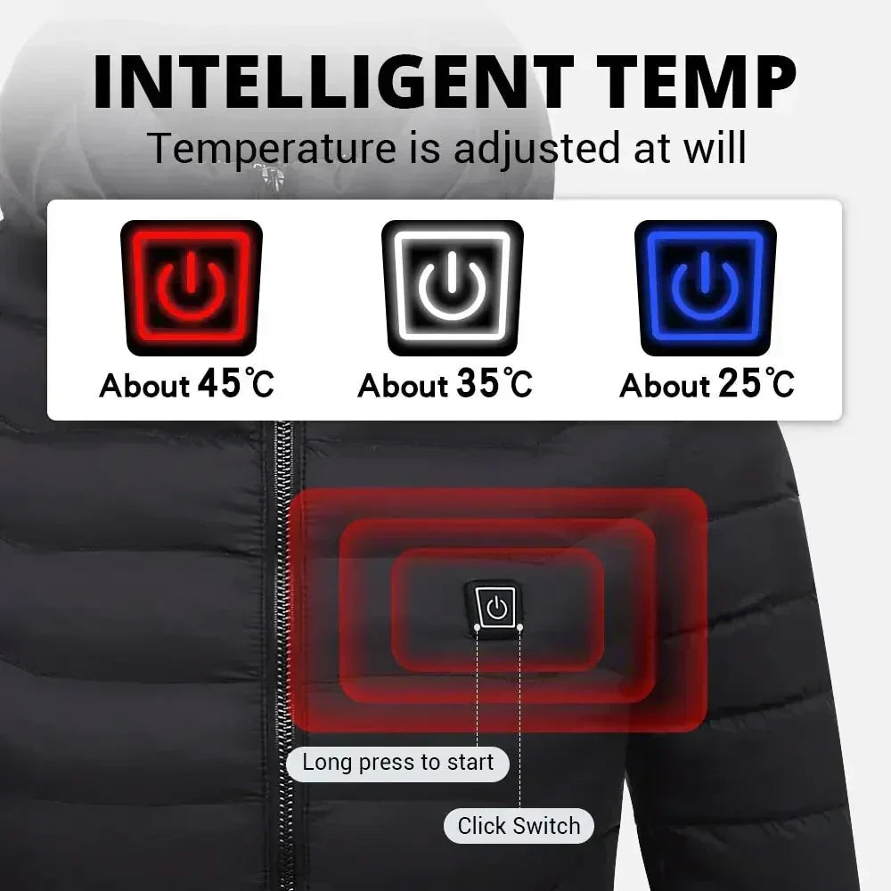 Veste d'Hiver Chauffante Rechargeable Unisexe - Zones de Chaleur Réglables