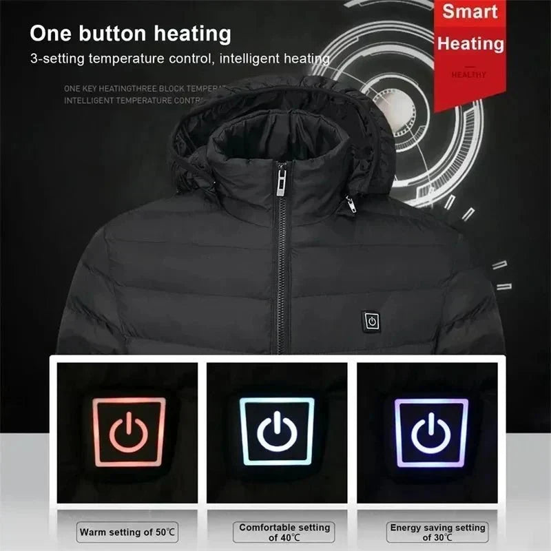 Veste d'Hiver Chauffante Rechargeable Unisexe - Zones de Chaleur Réglables