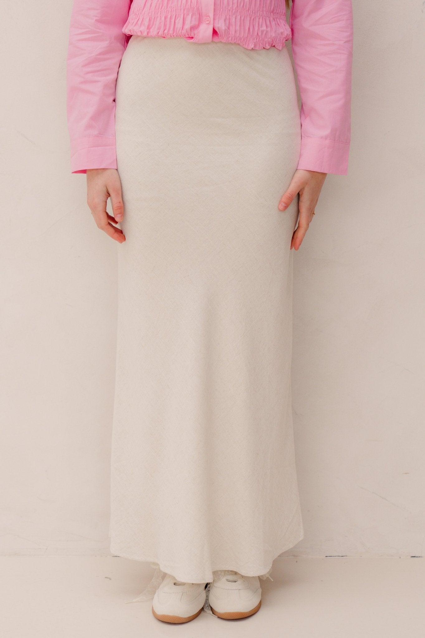 Viso linen skirt natural - Bij Keesje - - rok