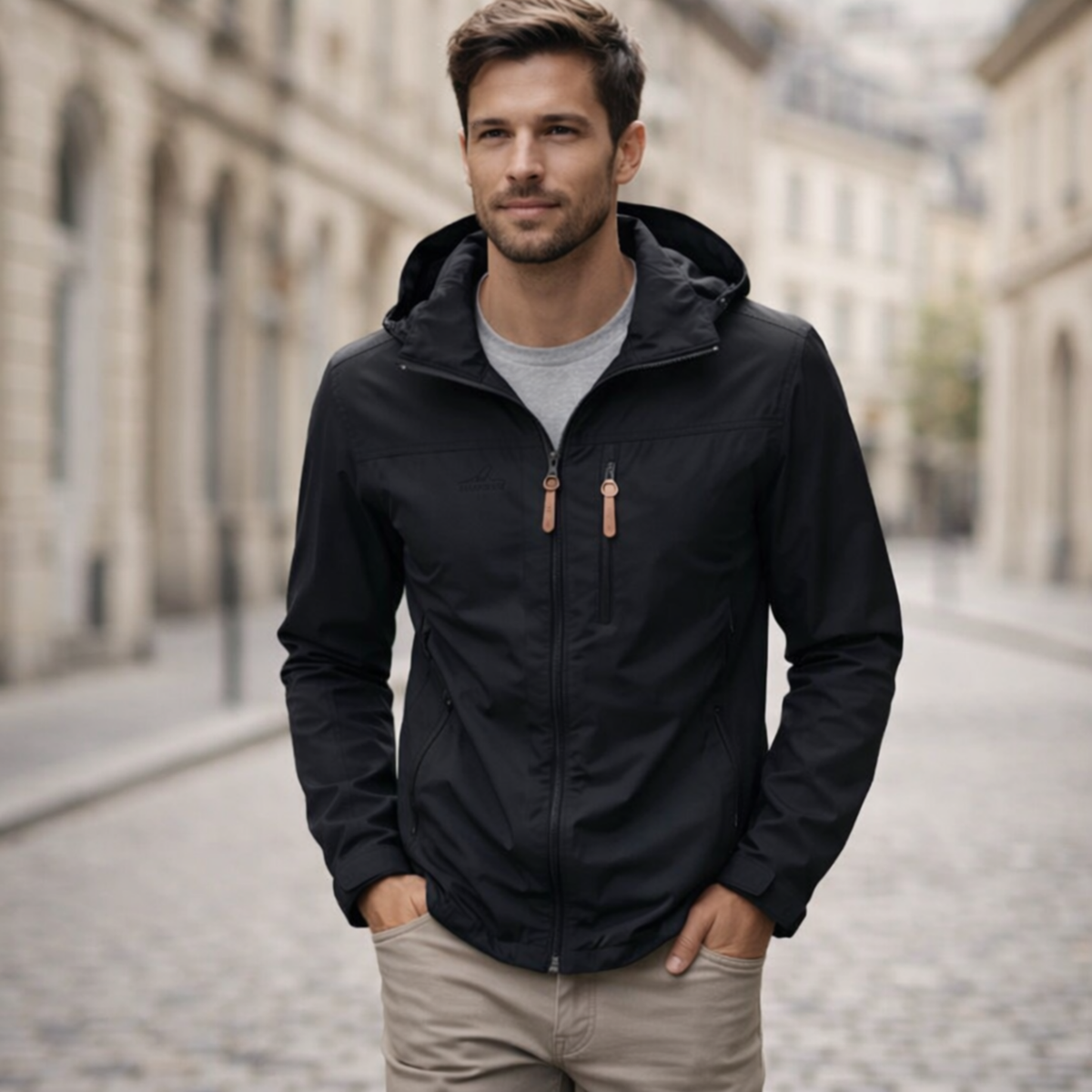Veste de Randonnée Imperméable et Coupe-Vent pour Homme - Multiples Poches Zippées